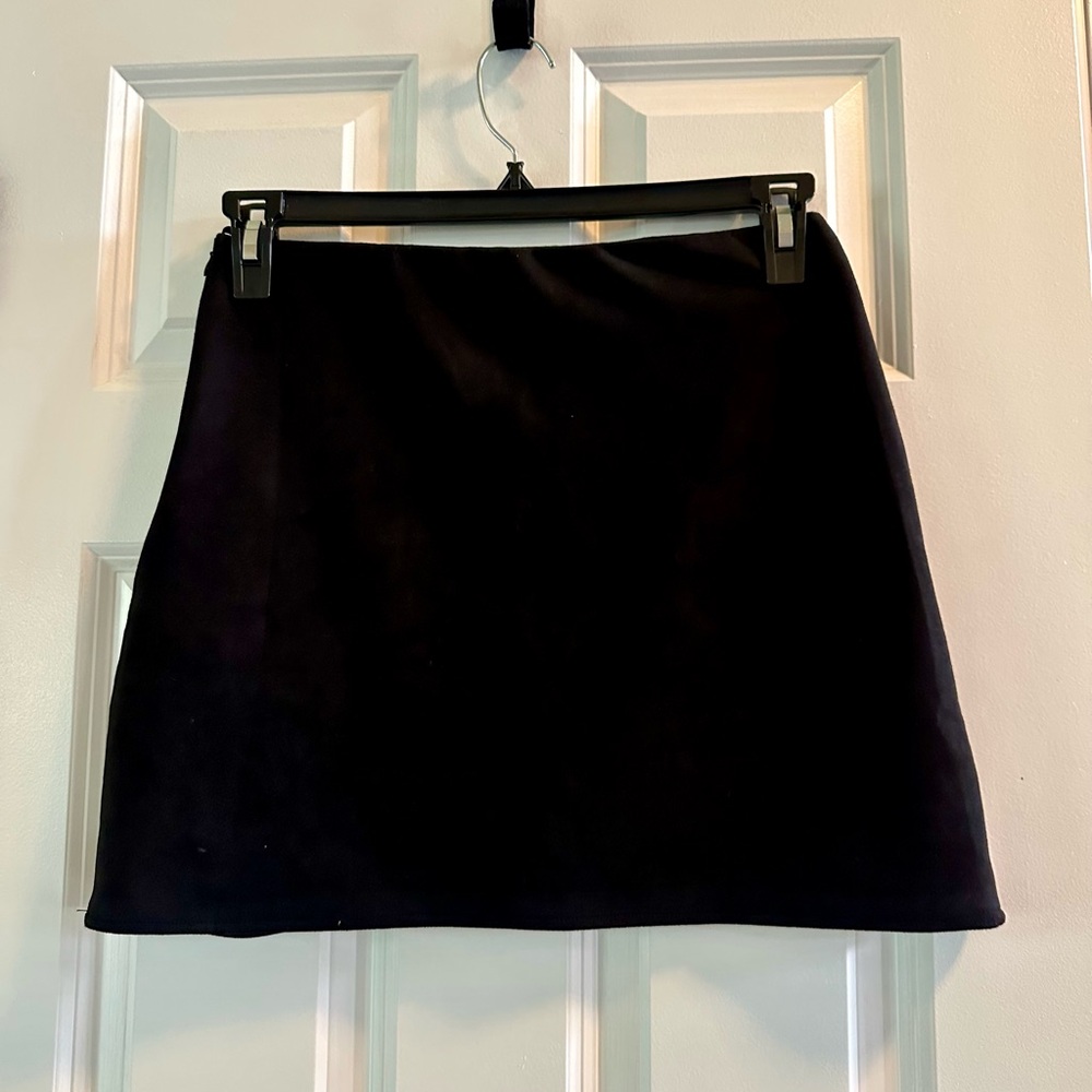Mi Ami Billie Embroidered Mini Skirt; Suede Like Boho Skirt - Picture 10 of 12